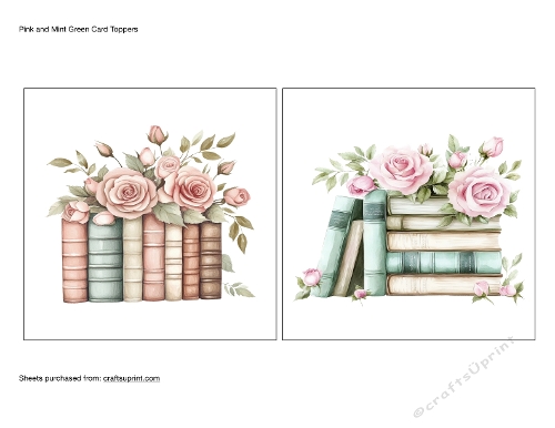 Pink and Mint Green Card Toppers
