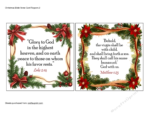Christmas Bible Verse Card Toppers