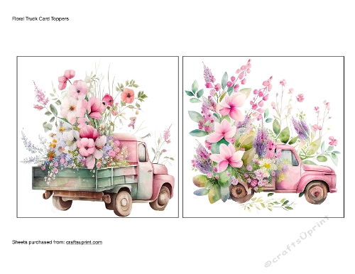 Floral Truck Card Toppers