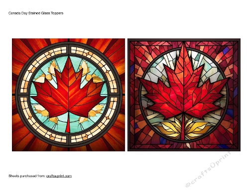 Canada Day Stained Glass Toppers