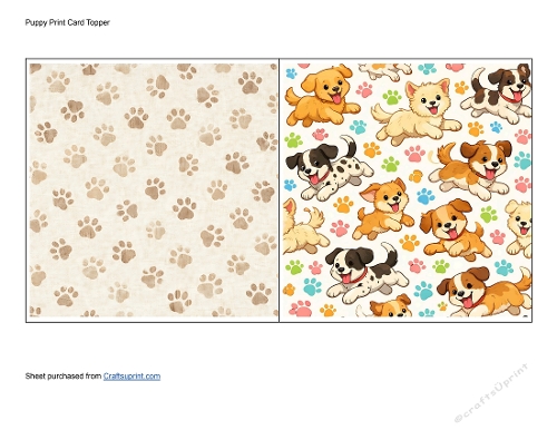 Puppy Paw Print Card Toppers
