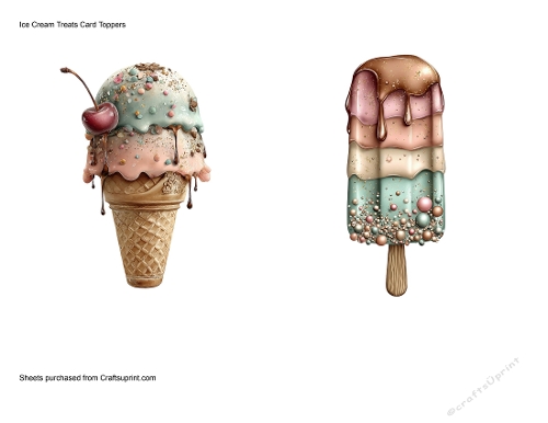 Ice Cream Treats Card Toppers