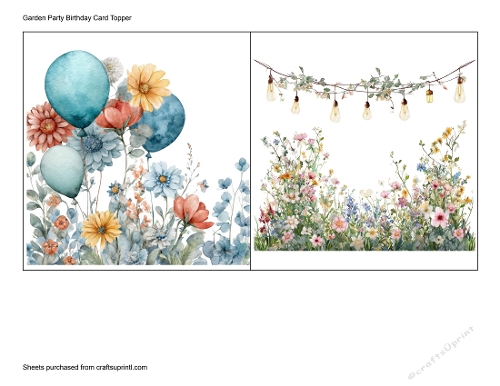 Garden Party Birthday Card Topper