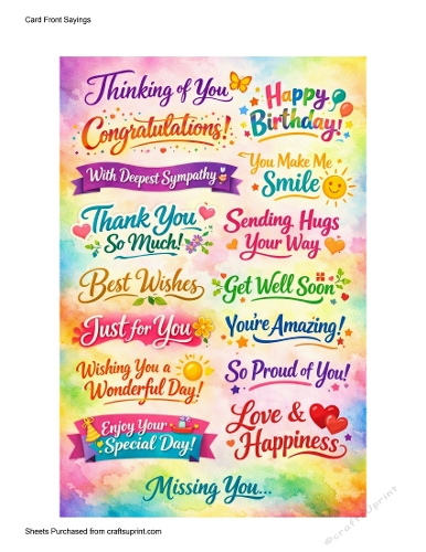 Card Front Sayings