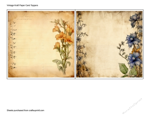 Vintage Kraft Paper Card Toppers