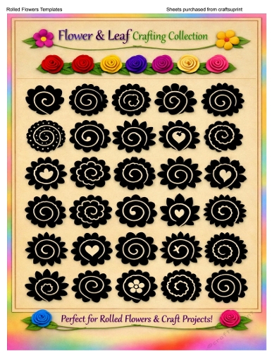 Rolled Flower Templates