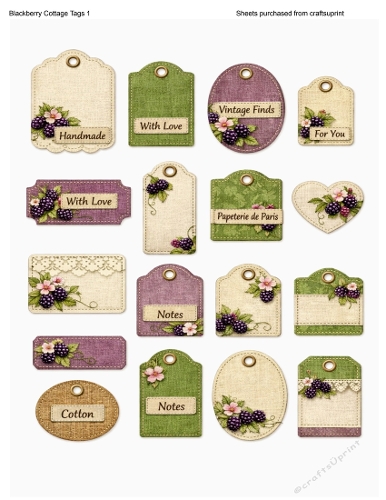 Blackberry  Cottage Card Tags