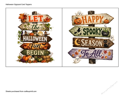 Halloween Signpost Card Toppers