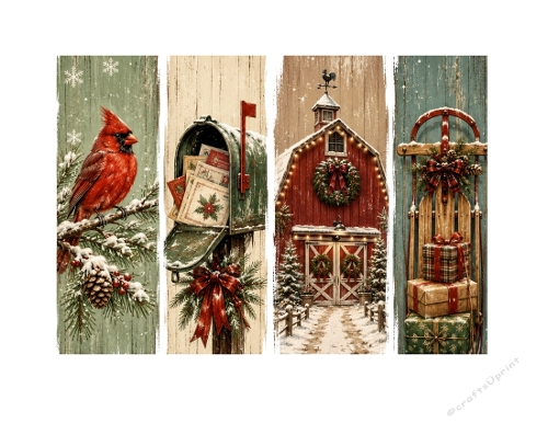 Rustic Christmas Bookmarks