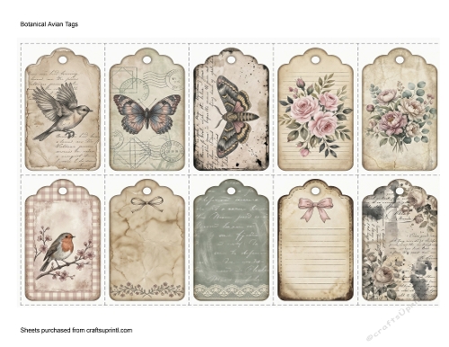 Botanical Avian Tags