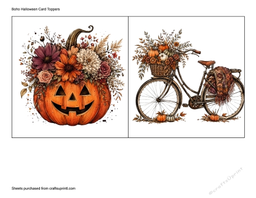 Boho Halloween Card Toppers