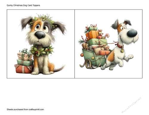 Quirky Christmas Dog Card Toppers