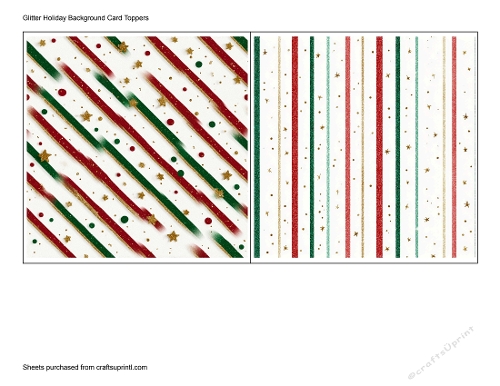 Glitter Holiday Background Card Toppers