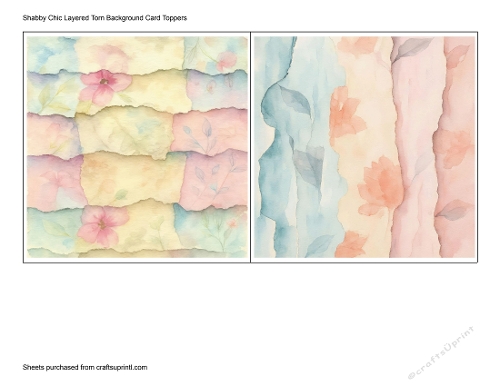 Shabby Chic Layered Torn Background Card Toppers