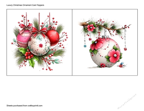 Luxury Christmas Ornament Card Toppers