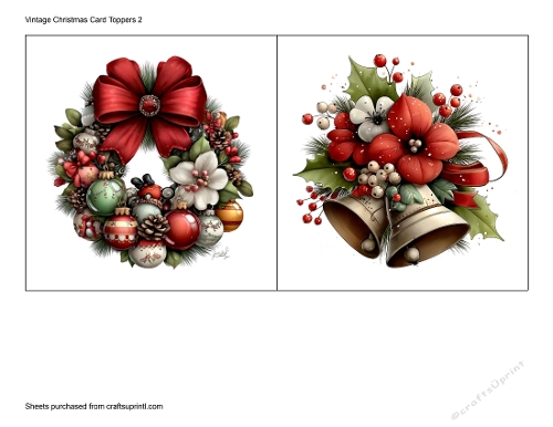 Vintage Christmas Card Toppers 2