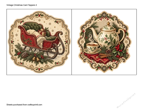 Vintage Christmas Card Toppers 3