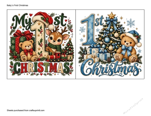 Baby`s First Christmas Card Toppers