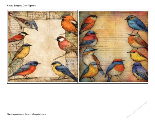 Rustic Songbird Card Toppers