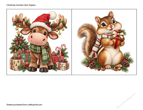 Christmas Animals Card Toppers