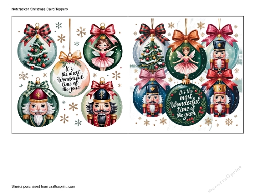 Nutcracker Christmas Card Toppers