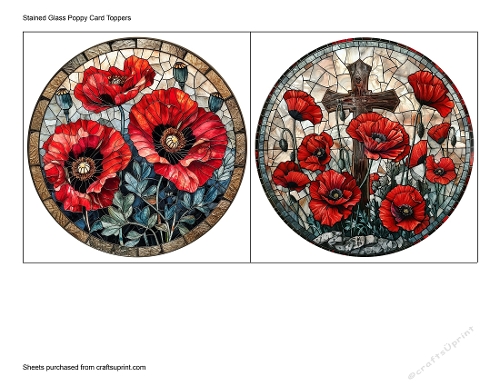 Stained Glass Poppy Card Toppers
