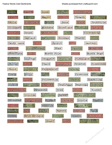 Festive Words Card Sentiments 