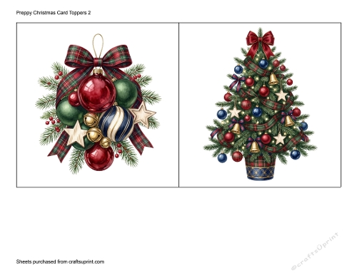 Preppy Christmas Card Toppers 2