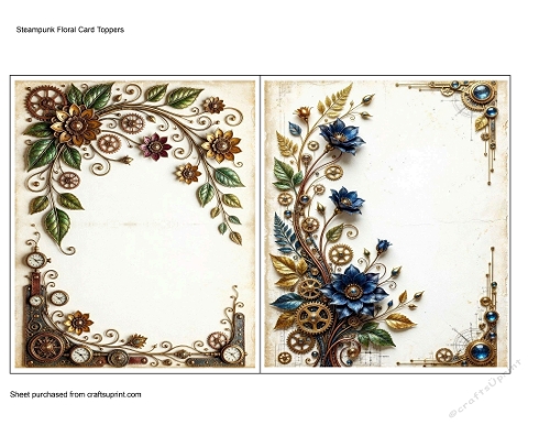 Steampunk Floral Card Toppers