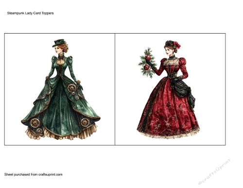 Steampunk Lady Card Toppers