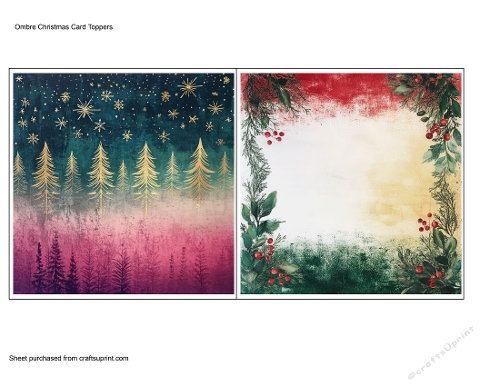 Ombre Christmas Card Toppers
