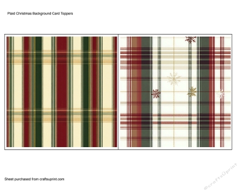 Plaid Christmas Background Card Toppers