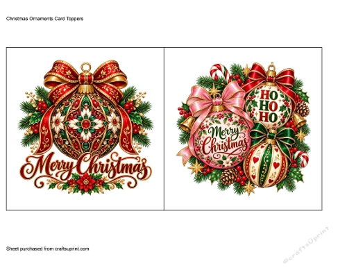 Christmas Ornaments Card Toppers