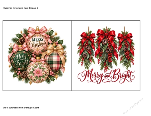 Christmas Ornaments Card Toppers 2