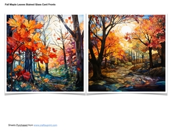 Fall Maple Leaf Stained Glass Card Fronts