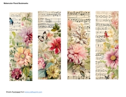 Watercolor Floral Bookmarks