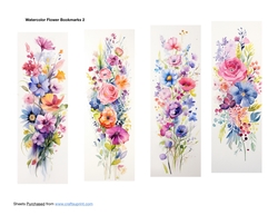 Watercolor Flower Bookmarks