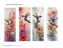 Watercolor Hummingbird Bookmarks