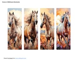 Horses in Wildflowers Bookmarks