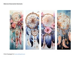 Watercolor Dreamcatcher Bookmarks