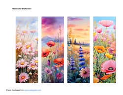 Watercolor Wildflowers Bookmarks