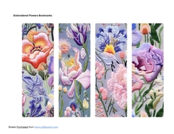 Embroidered Flowers Bookmarks