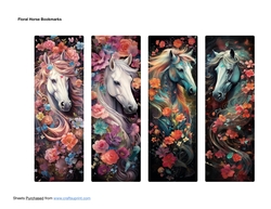 Floral Horse Bookmarks