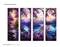 Lilac Stained Glass Bookmarks