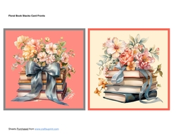 Floral Book Stacks Card Fronts