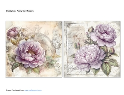Shabby Lilac Peony Card Toppers