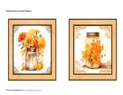 Golden Floral Jar Card Toppers