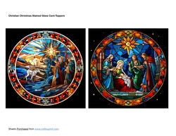 Christian Christmas Stained Glass Card Toppers