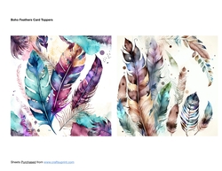 Boho Feathers Card Toppers