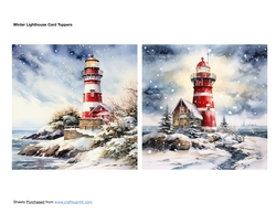 Winter Lighthouse Card Toppers